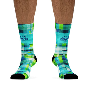 Blue & Green Grunge Cells 3/4 MTB Socks