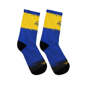 Blue & Gold & Black Topo 3/4 MTB Socks