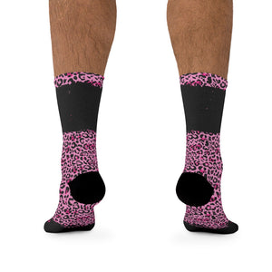 Pink Leopard 3/4 MTB Socks
