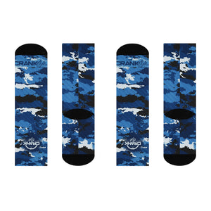 Unisex Blue Camo Carbon MTB Crew Socks