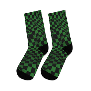 Green & Black Checker 3/4 MTB Socks