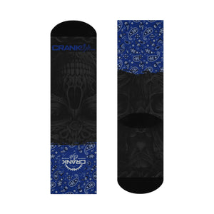 Unisex Day of Dead Blue Bandana MTB Crew Socks