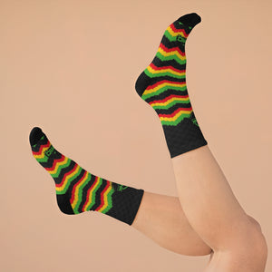 Unisex Rasta Chevron Checker 3/4 MTB Socks