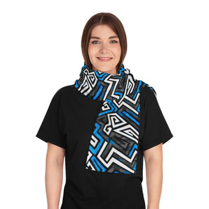 Unisex Blue Graffiti Fleece Scarf