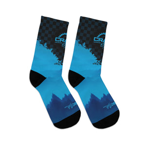 Crank Style's Unisex Blue Mountain Checker 3/4 MTB Socks   These are super comfortable, soft, and breathable socks. You will not want to take these off and want to have a pair in every color and design!!! Make sure to check out the matching gear to add to your kit. If you don't see something that works for your kit kindly reach out and we will design something custom! Make sure to check the matching jersey!! 