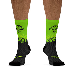 Unisex Black & Alien Green Tire Check 3/4 MTB Socks