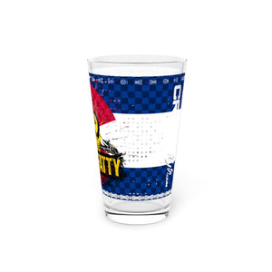 Colorado Flag Roll-A-Fatty Check Pint Glass, 16oz