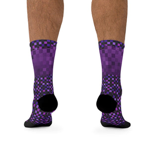 Purple Multi Checker 3/4 MTB Socks