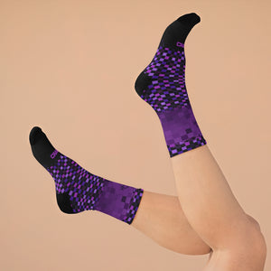 Purple Multi Checker 3/4 MTB Socks