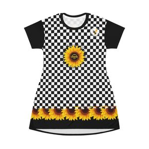 Sunflower Black & White Checker T-shirt Dress