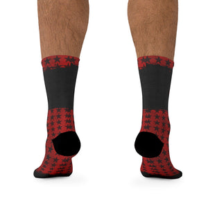 Red & Black Stars 3/4 MTB Socks