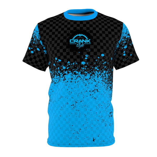 Men's  Black & Blue Paint splat Check MTB JERSEY