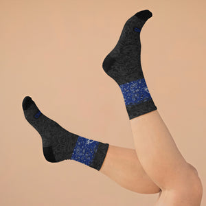 Unisex Blue Bandana DoD II 3/4 MTB Socks