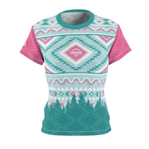 Ladies Pink & Teal Aztec Style MTB Jersey