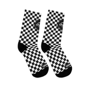 Classic Black & White Checker 3/4 MTB Socks