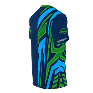 Men's Green & Blue Topographic / Checker MTB DriFit Jersey