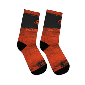 Orange Textured 3/4 MTB Socks