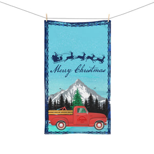 Classic Red Truck Christmas Hand Towel