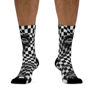 Black & White Checker 3/4 MTB Socks