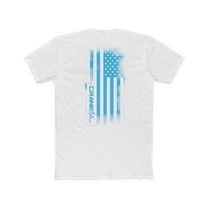 Men's US Flag CS Blue Vintage Cotton Crew Tee