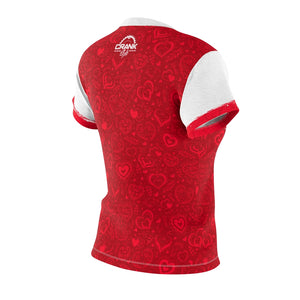 Ladies Red & White Chain Heart MTB Jersey