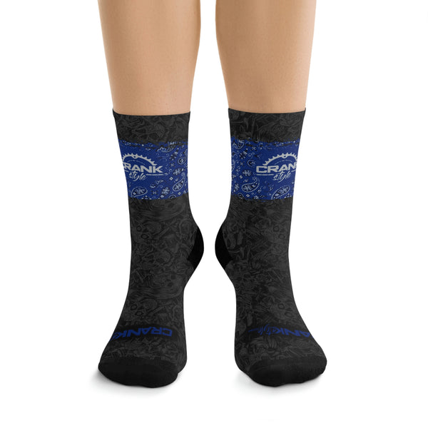 Unisex Blue Bandana DoD II 3/4 MTB Socks