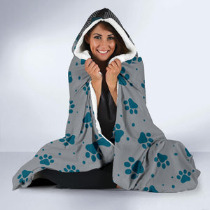 Doggie Paw Print and Camo Hooded Blanket