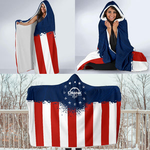 USA Topo Flag Hooded Blanket