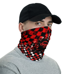 Black Red and White Checker Facemask / Neck Gaiter