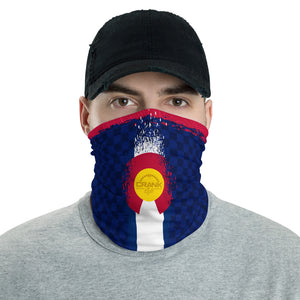 Colorado Flag Face Nask Neck Gaitor headband with checker and topographic pattern. Now you can protect yourself from the harmful elements and crank in style, Crank Style. 