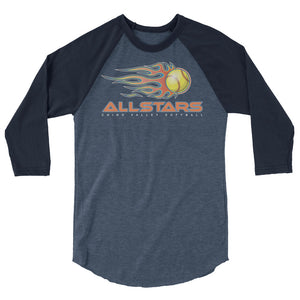Unisex 3/4 sleeve Chino Valley AllStars softball shirt